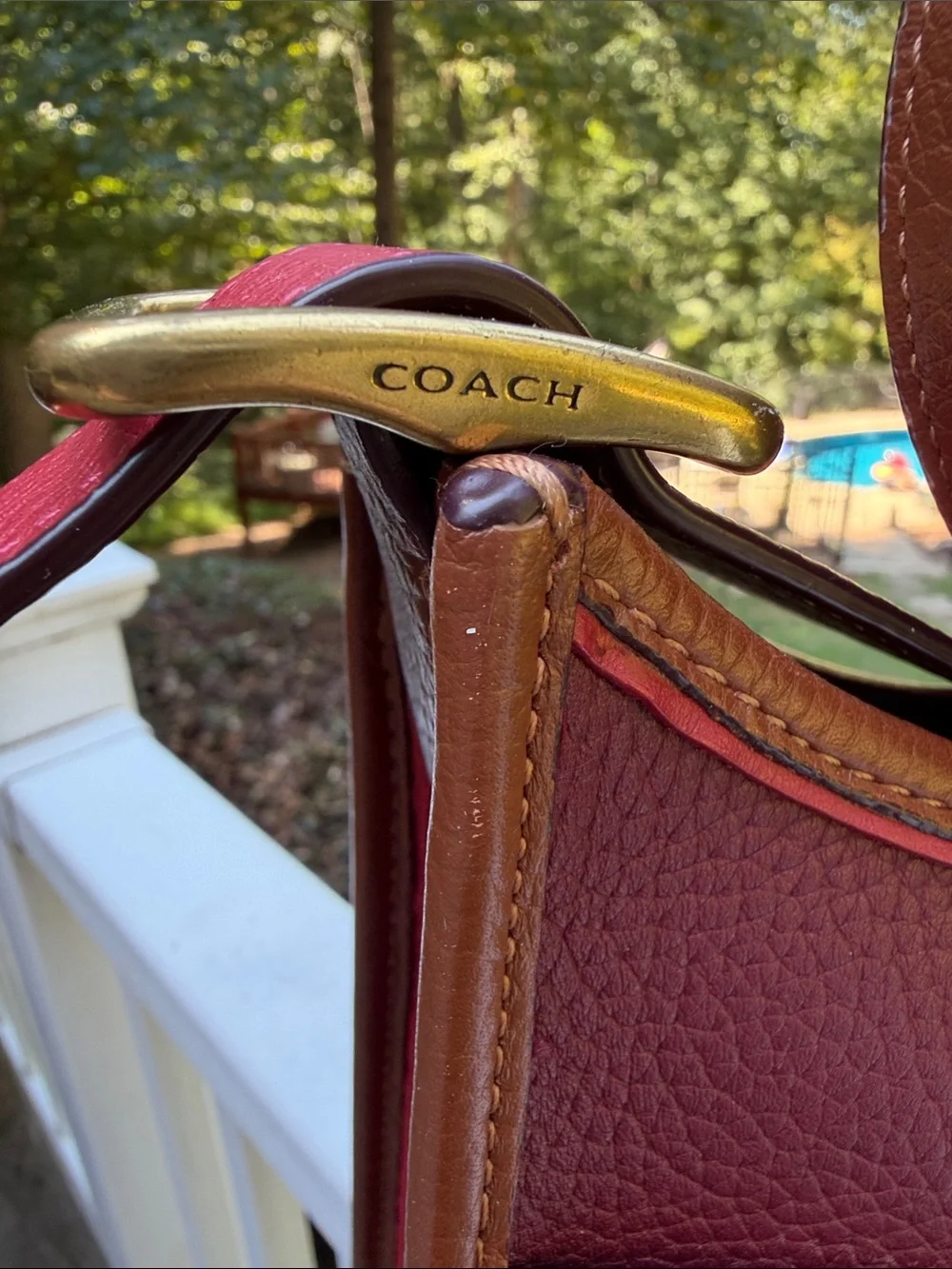 Coach Emory 1941 Collection Crossbody Colorblock Red Apple Glovetanned leather
